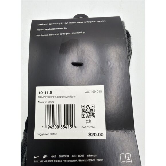 Nike Spark Cushioned Ankle Running Socks Mens 10-11.5 Women's 11.5-13 NWT - Picture 3 of 3